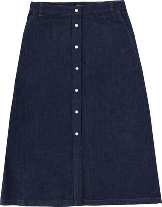 A.P.C. Denim Solid Midi Skirt