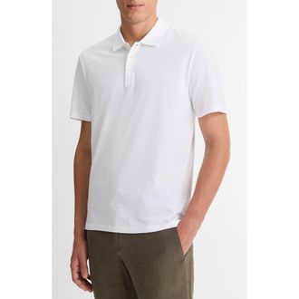 Vince Solid Pima Cotton Polo in Optic White at Nordstrom Rack, Size Xx-Large