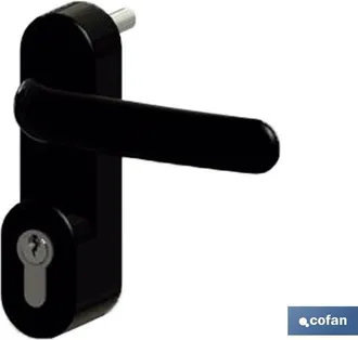 cofan Manivela+cilindro Antipanico S.cerrado, Manivela Antip&aacute;nico De Sobreponer Con Cilindro Y 3 Llaves Con Dispositivo Siempre Cerrado, En Color Negro. - C