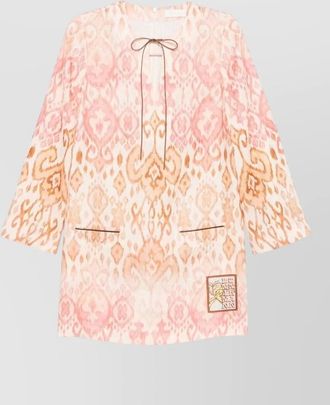 Zimmermann printed linen long-sleeve mini dress