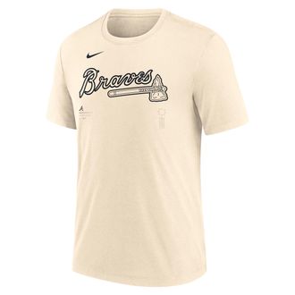 Nike Atlanta Braves Wordmark Nike Mens MLB T-Shirt in Brown | NJFD15AAW-F4H