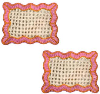 Coro Cora Wavy Rectangular Placemat - Set of 2 in Pink/orange at Nordstrom