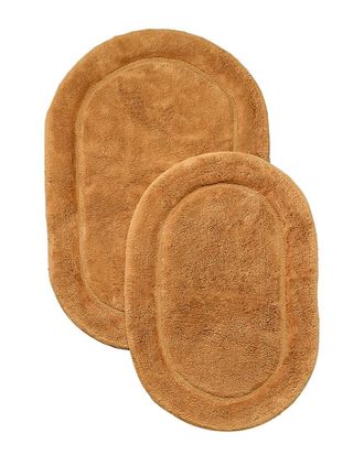 Superior 2Pc Oval Cotton Bath Rug Set