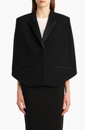Khaite Severo Double Face Crepe Cape in Black at Nordstrom, Size 4