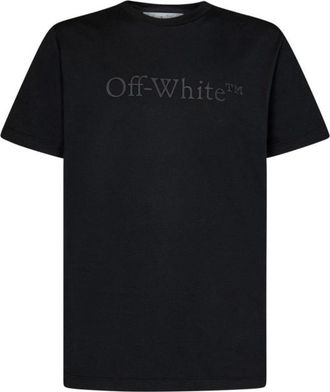 Off-white Mens Bookish Laund Slim S/s Tee Black Cotton - Size 2XS