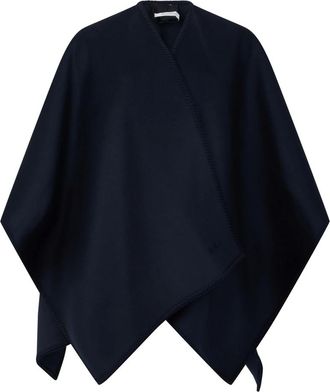 Max Mara Jassen, Dames, Blauw, ONE Size, Wol, Dubbel wol broadcloth cape