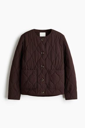 H&M Quilted Jacket in Dark Brown at Nordstrom, Size Xx-Large