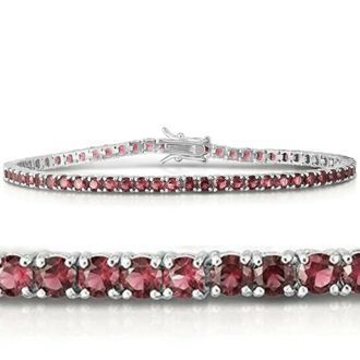 Pompeii3 3 1/2ct Ruby Tennis Bracelet 14k White Gold 7