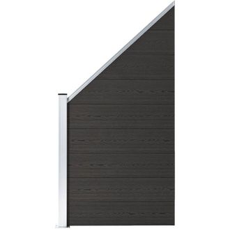 vidaXL Panel De Valla Wpc Negro 95x(105-180) Cm Vidaxl