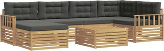 vidaXL Conjunto De Sof&aacute;s De Exterior 7 Uds. Blanco Y Antracita Vidaxl