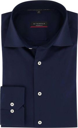 Eterna Heren, Overhemden, Blauw, Maat: 5XL Katoen
