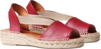 Toni Pons Womens Leather Espadrille - ETNA - Red, 3 UK - 36 EU
