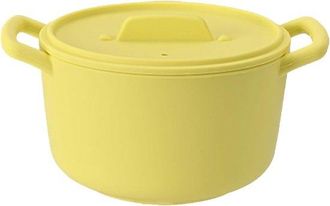 No Brand Vaporera De Silicona Para Microondas (amarilla) - Bol De 820 Ml Con Tapa Y Asas - Para Verduras, Espaguetis, Huevos Y Alb&oacute;ndigas
