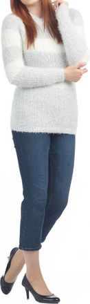 Papillon Striped Fuzzy Sweater In Grey