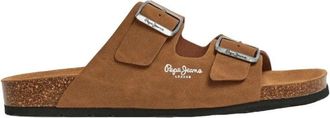 Pepe Jeans London Sliders, male, Brown, Size: 12 US Bio Double Kepler Brown Sandals