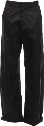 Off-white Mens Off White Embroidered Nylon Cargo Pants in Black - Size Large