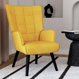 IDMarket Idmarket - Sill&oacute;n Escandinavo Ania Terciopelo Amarillo