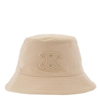 Celine Triomphe Bucket Hat In Cotton Gabardine, Size Medium