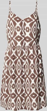 Pieces Leicht ausgestelltes Minikleid aus reiner Viskose Modell TALA in Mittelbraun, Gr&ouml;&szlig;e XL