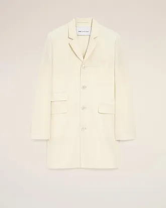 Ami White New Wool Straight Simple Breasted Coat White - 34 - for Women