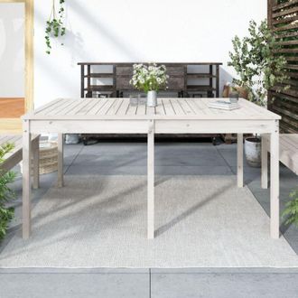 vidaXL Vidaxl - Tavolo da Giardino Bianco 159,5x82,5x76cm Legno Massello Pino