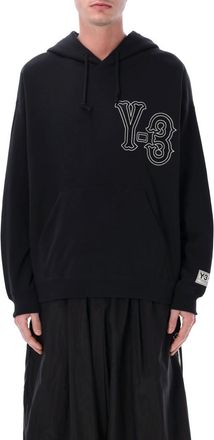 Yohji Yamamoto Black Oversized Logo Hoodie