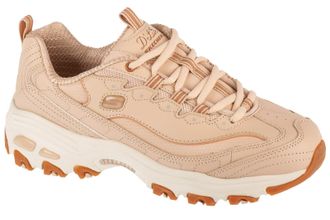 Skechers Womens DLites Good Neutral Sneaker, Natural Leather/Duraleather/Gum Trim, 5.5 UK