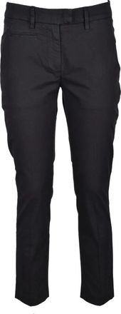 Dondup Katoen Elastaan Broek - Dames - Slim Fit Broeken - Zwart - W31 - Katoen - Broeken