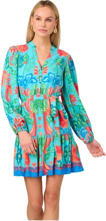 Adrianna Papell Womens Printed Short Dress - Multicolour - Size 12 UK