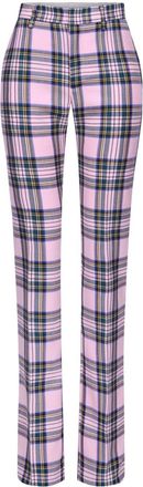 Area Checked trousers - women - Wool - 12 - Pink
