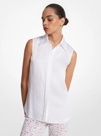 Michael Kors Hansen Charmeuse Sleeveless Shirt