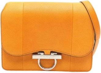 Ferragamo Pre-owned Shoulder Bag - Dames - Vintage Schoudertas - Oranje - ONE Size - Leer - Vintage
