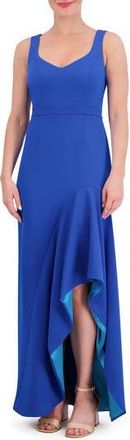 Vince Camuto Ruffle Slit Scuba Crepe Dress in Cobalt at Nordstrom Rack, Size 10