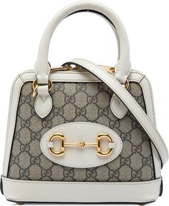 Gucci Pre-owned Gucci Mini GG Supreme Horsebit 1955 Top Handle Bag Ladies B6HBT11NOHHPOQDX