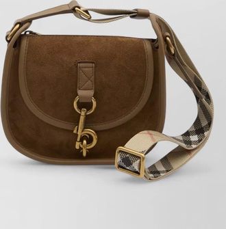 Burberry b clip mini suede crossbody bag