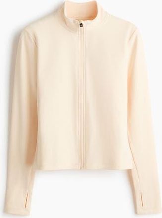 H&M Zip-through Sports Jacket With Softmove in Peachy Beige at Nordstrom, Size X-Small
