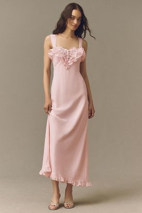 For Love & Lemons Sunset Chiffon Maxi Dress