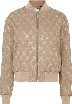 Philipp Plein Bomber con monogramma - Toni neutri
