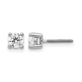 Diamond2Deal 14k Gold 1/2 ct Round Lab Grown Diamond Stud Earrings Screw Back VS Clarity, D-E Color