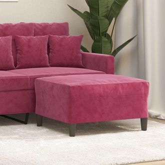 vidaXL Poggiapiedi Rosso Vino 70x55x41 cm in Velluto - Vidaxl