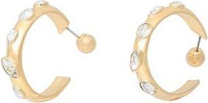 Swarovski Dextera hoop earrings, Mixed cuts, White, Gold-tone plated