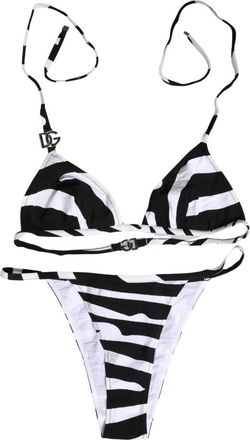 Dolce & Gabbana Bikinis, female, Black, Size: S Zebra Triangle Bikini
