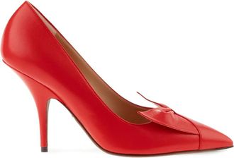 Ferragamo 70mm bow pointed-toe pumps - women - Calf Leather/Calf Leather/Lambskin - 10.5C - Red