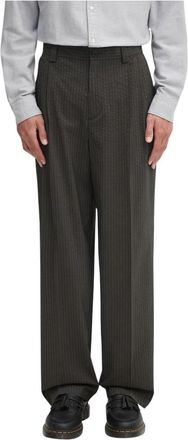 Maison Kitsun&eacute; Relaxed Pleated Broeken - Heren - Straight fit broeken - Groen - W38 - Katoen - Broeken