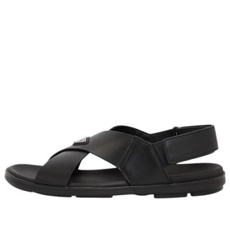 Prada FW25 Crisscross Leather Sandals Black 2X3121-3LEM-F0002