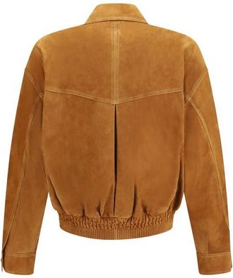 Versace Mens Brown Lamb Ovis Aries Leather Jacket Clothing