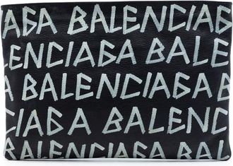 Balenciaga Pre-owned Balenciaga Leather Graffiti Clutch Unisex MIZZVW18XR1BLSHF