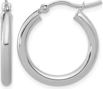 Diamond2Deal 14k Gold 2.5mm Round Shape Lightweight Tube Hoop Earrings