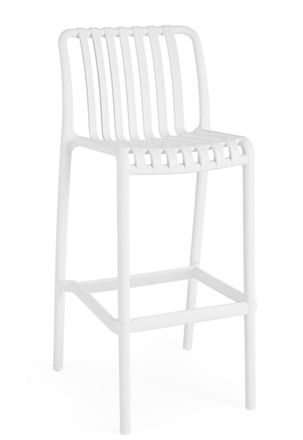 BIZZOTTO Juego de 4 taburetes de polipropileno blanco