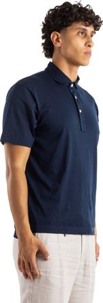 Handvaerk Mens Short-Sleeved Pima Cotton Polo Shirt Dark Navy T-Shirts And Polos